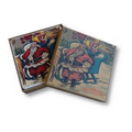 4-pc Square Coaster Set in Custom Printed Craft Paper Gift Box